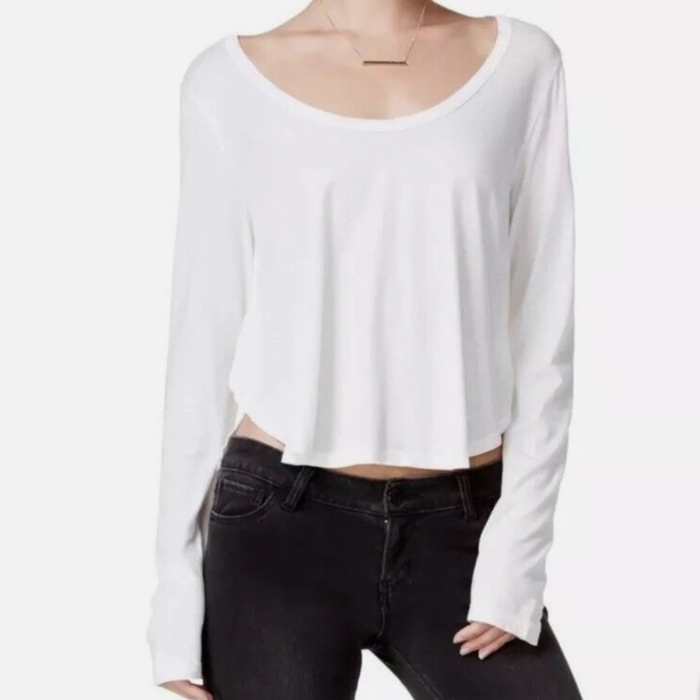 Chelsea Sky White Cut Out Long Sleeve Scoop 
Neck Top L New With Tag